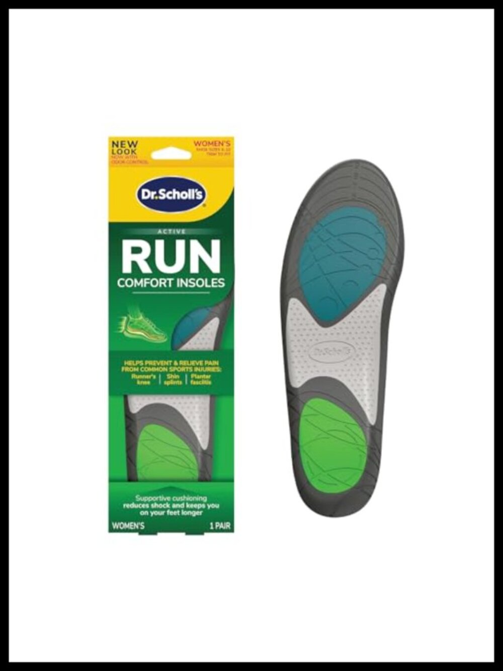 Running Insoles for Women, Trim to Fit Arch Support Inserts, 1 Pair